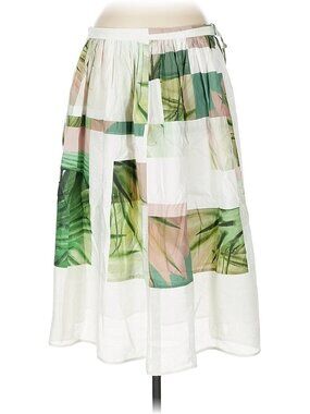 Tibi Green Tropical Print Midi Skirt Size M